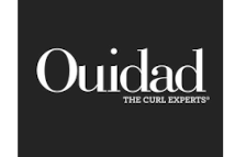 A black and white logo for ouidad the curl experts