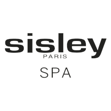 The logo for sisley paris spa is black and white.