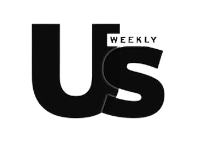 The logo for us weekly magazine is black and white.