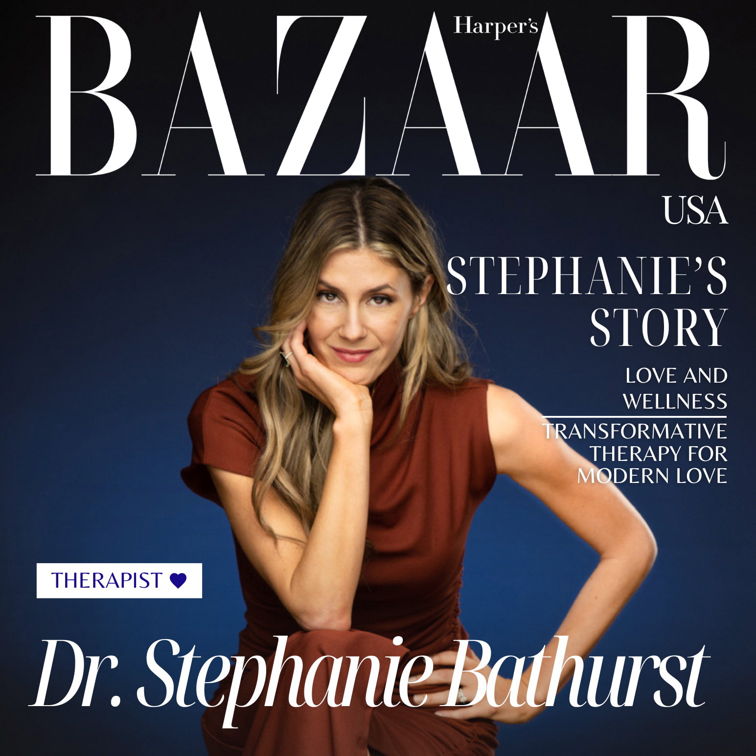 Stephanie Bathurst is pictured on the cover of The NYC Journal. She is an award-winning sex therapist helping couples with personalized, holistic support that deepens their emotional and physical connections, freeing them to be passionate, playful partners who love life.