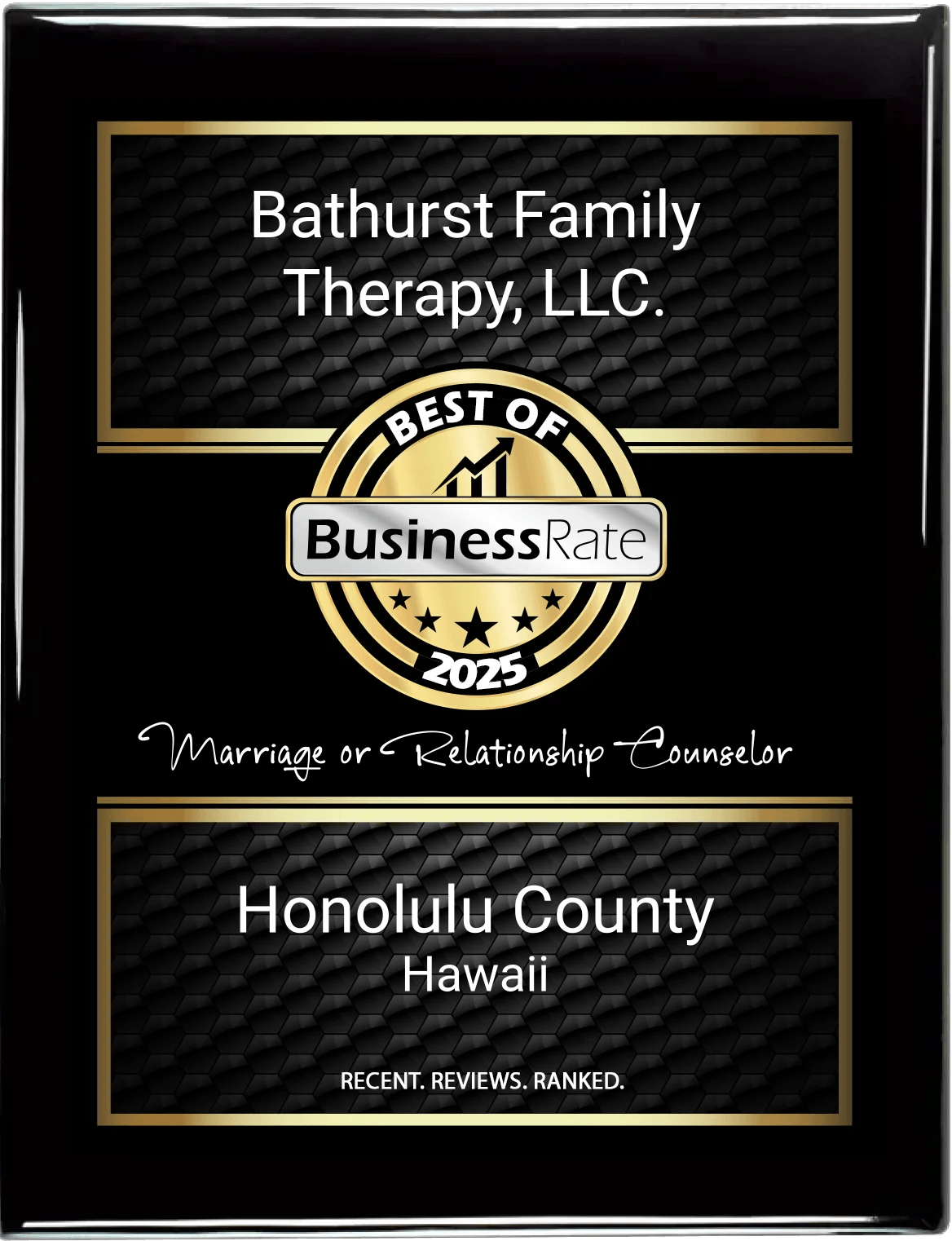 Best in Business ward for 2025 for Bathurst Family Therapy