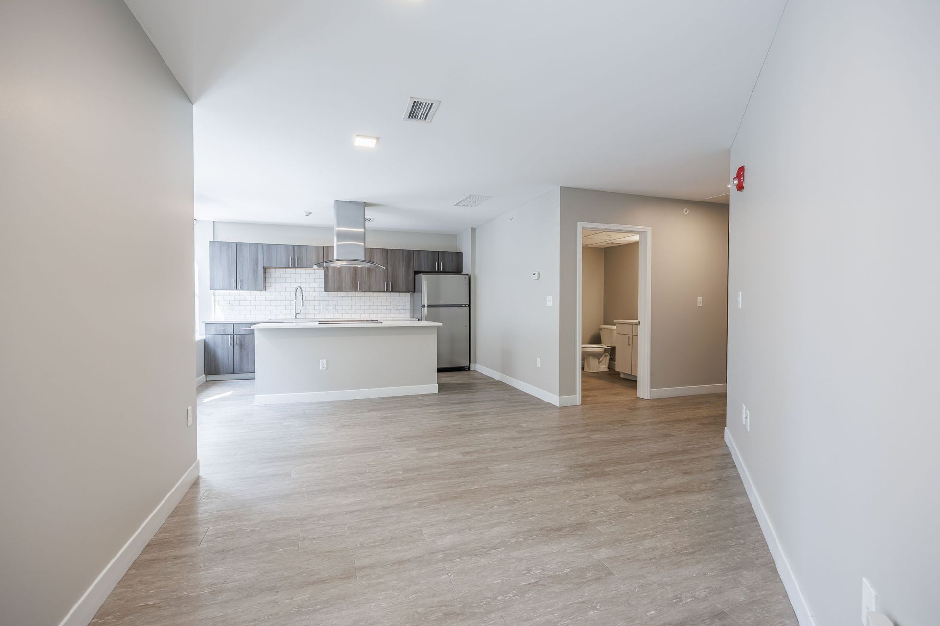 Open concept living room and kitchen 