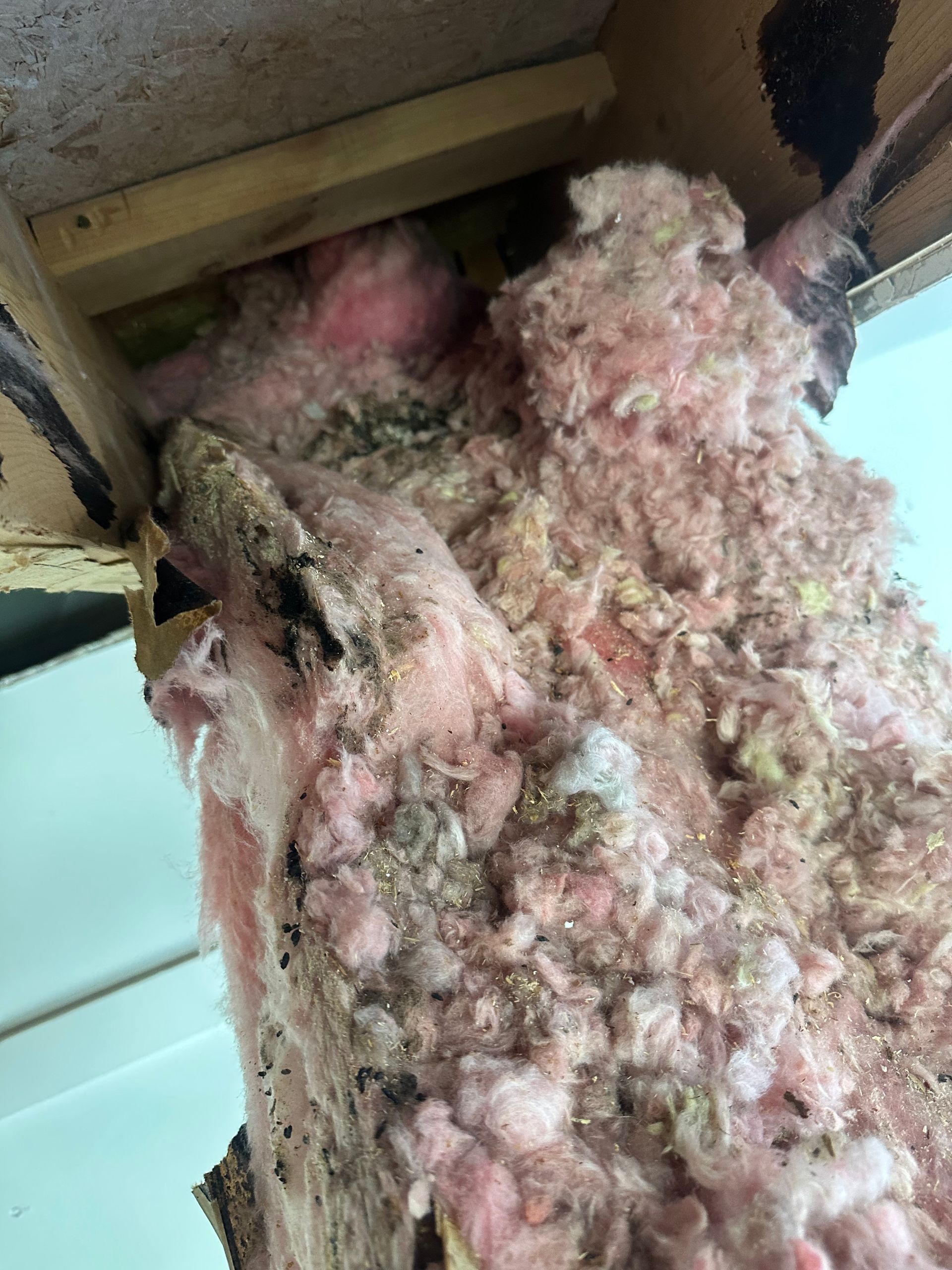 A close up of a piece of insulation in a room.