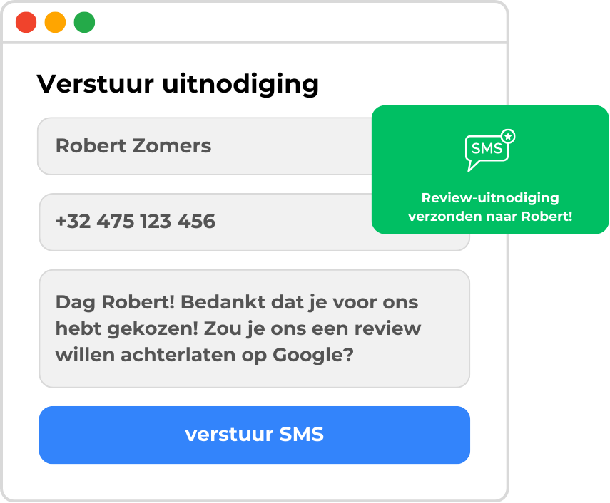 A screenshot of a website that says verstuur uitnodiging