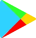 Een blauwe, groene, rode en gele driehoek op een witte achtergrond.