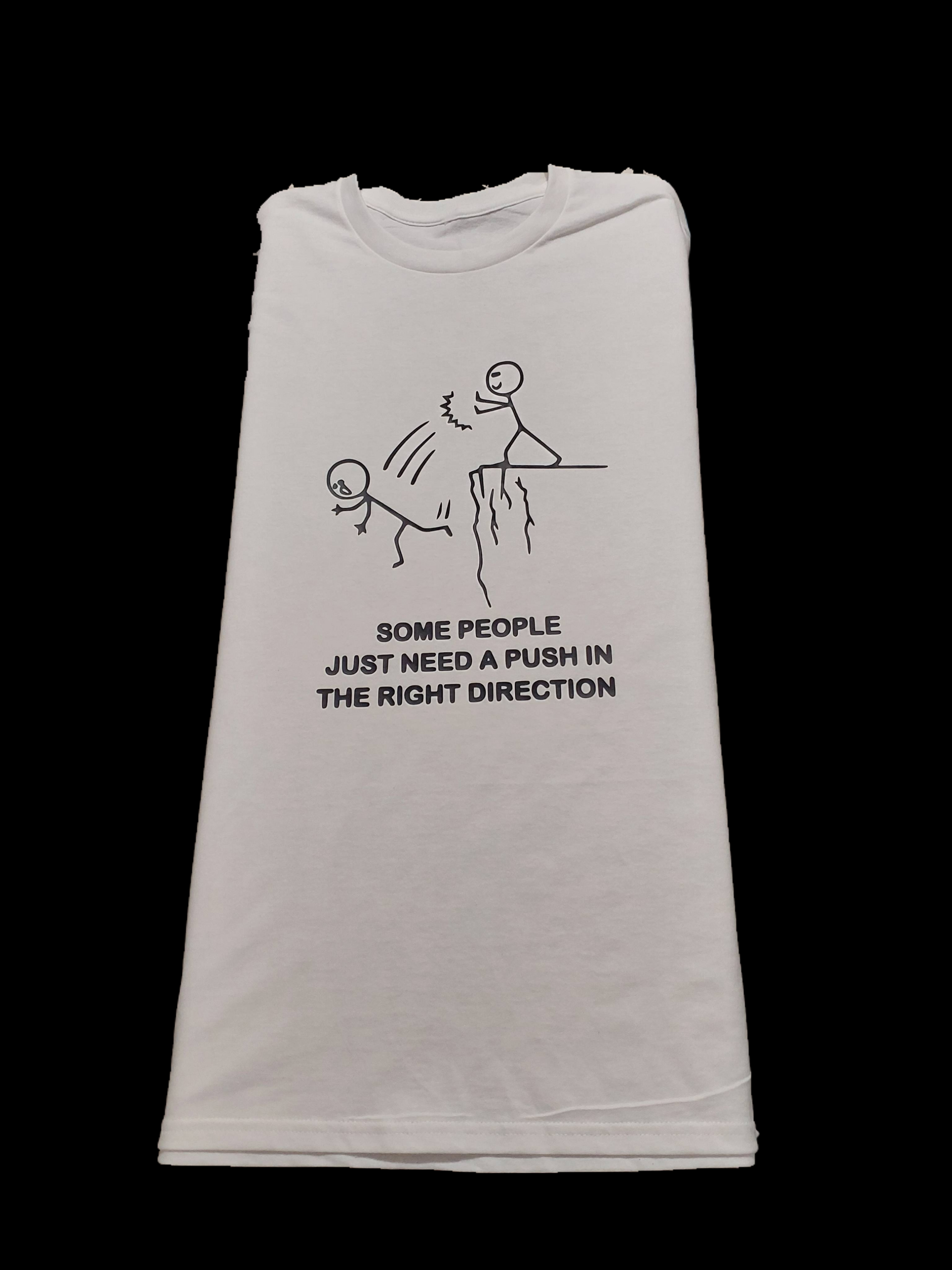 stick figure graphic depicting someone being pushed Text: 