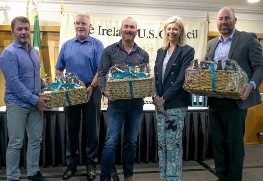 Ireland-U.S. council members with gift baskets