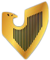 golden eagle/harp emblem from The Ireland-U.S. Council logo