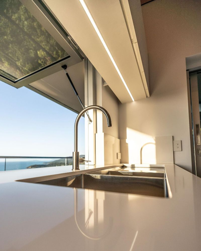A Kitchen Sink with A View of The Ocean — North Queensland Glass & Glazing In Airlie Beach, QLD