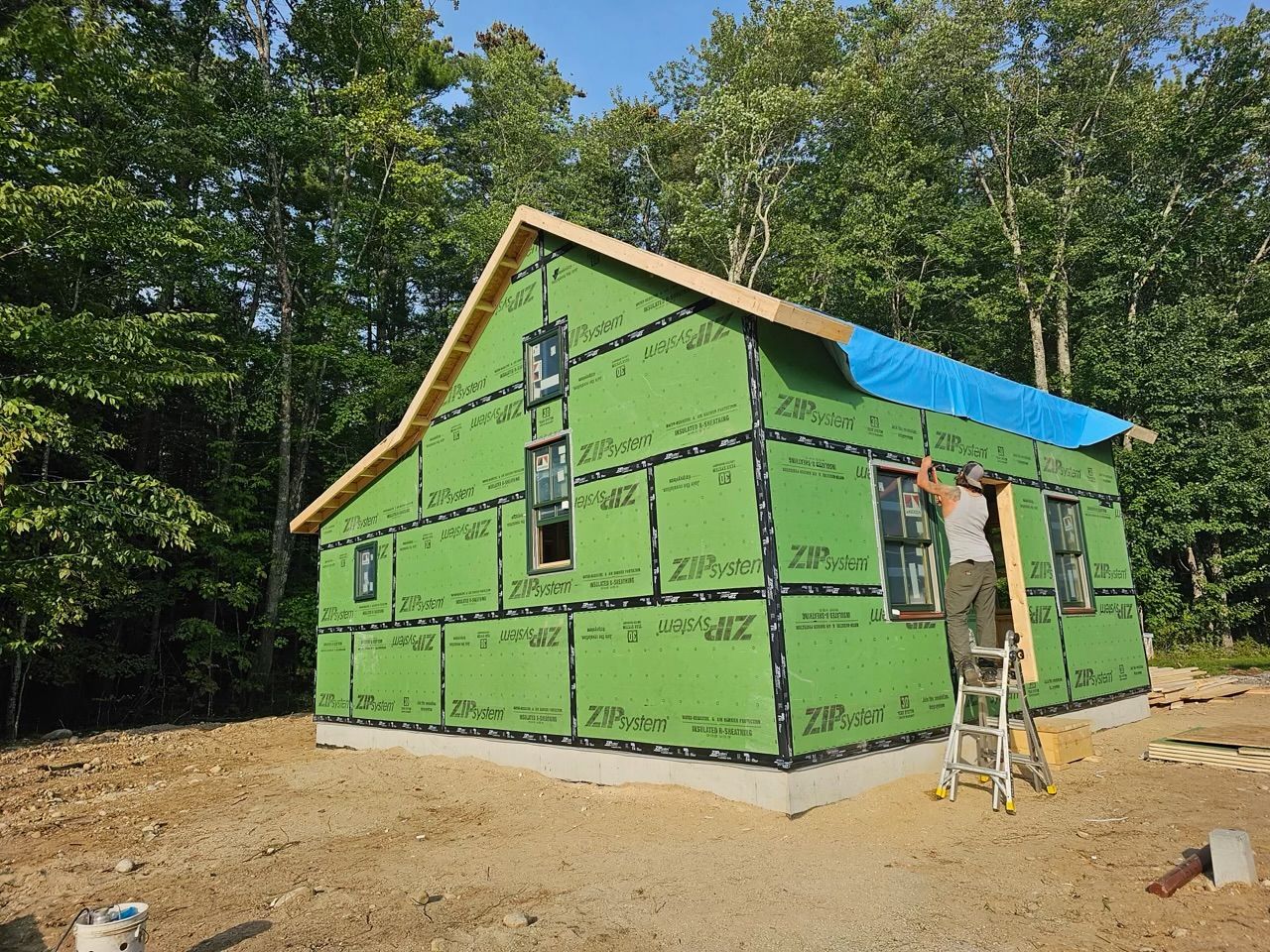 a home being built with zip system sheathing