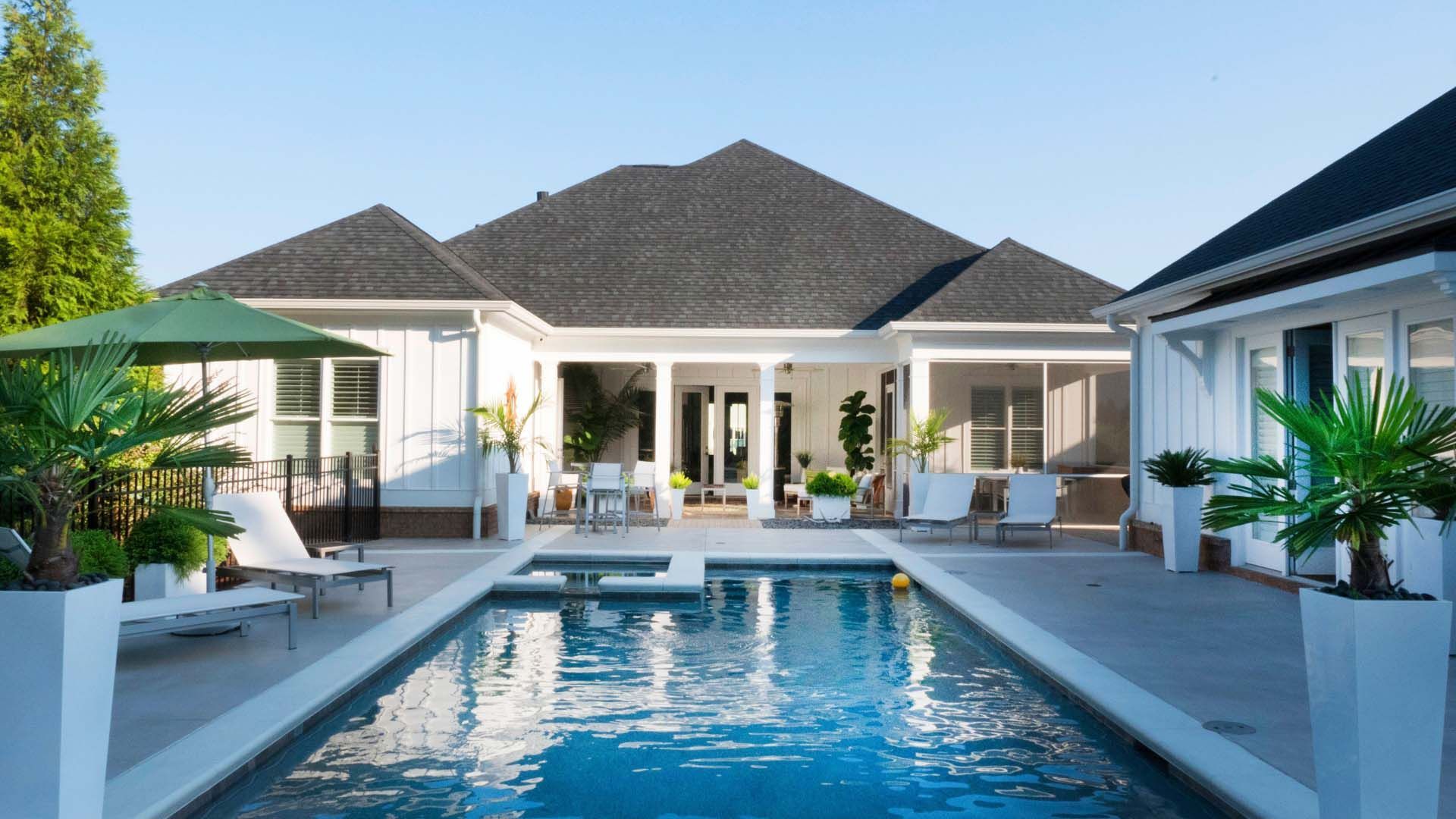 Coloured Concrete Surrounding A Pool In Bundaberg Australia