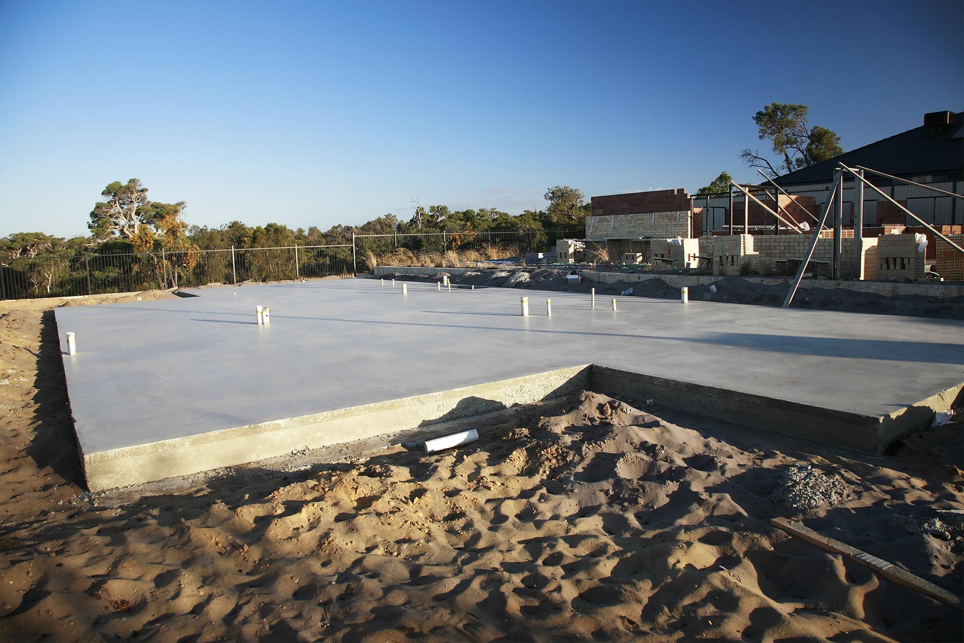 Newly Constructed Garage Concrete Slabs In Bundaberg Australia