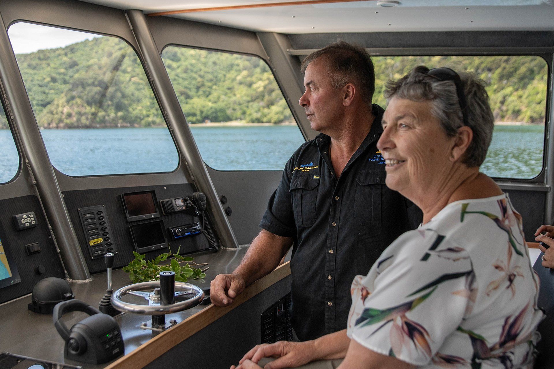 Staff members from O'Donnell Park Barging Ltd in Picton NZ