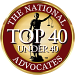 TOP 40 under 40 badge, The National Advocates