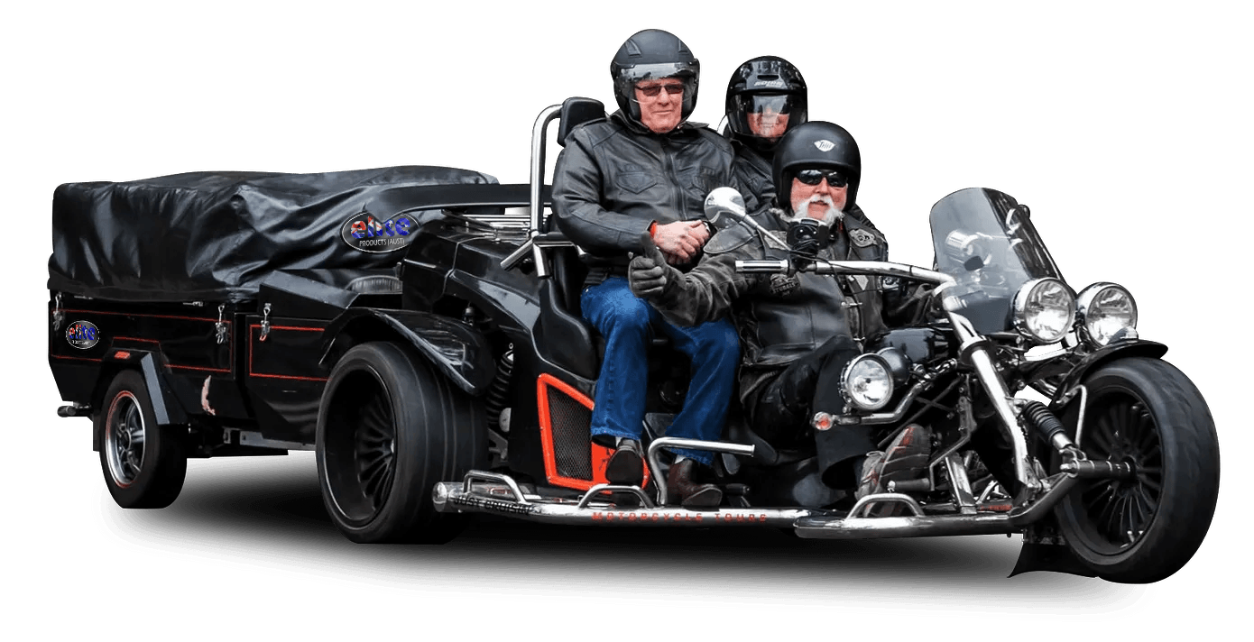 cool riders enjoying Elite Products' camper trailer