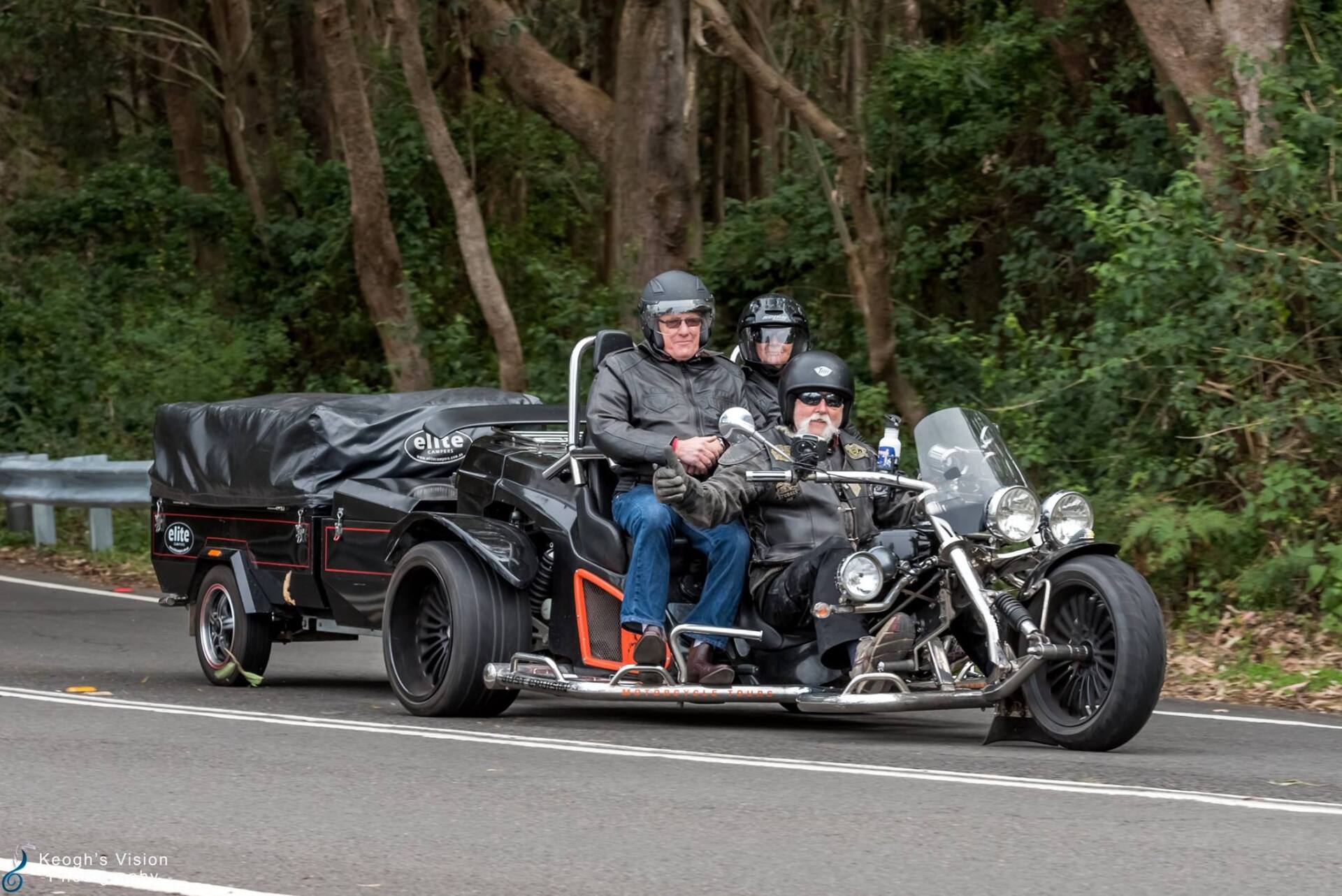 a trike with an Elite Camper Trailer