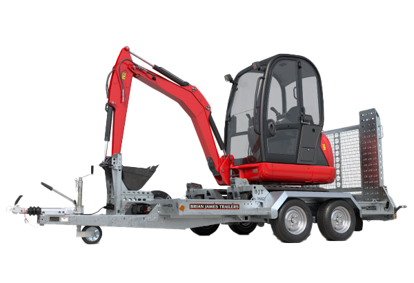 a Coastmac Trailer hauling an excavator