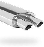 Chrome exhaust pipe with dual oval tips. | A+ Brakes & Suspension