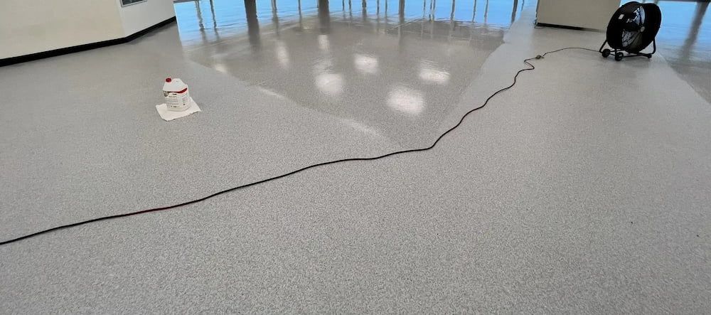 A Recently Polished Reflective Gray Floor