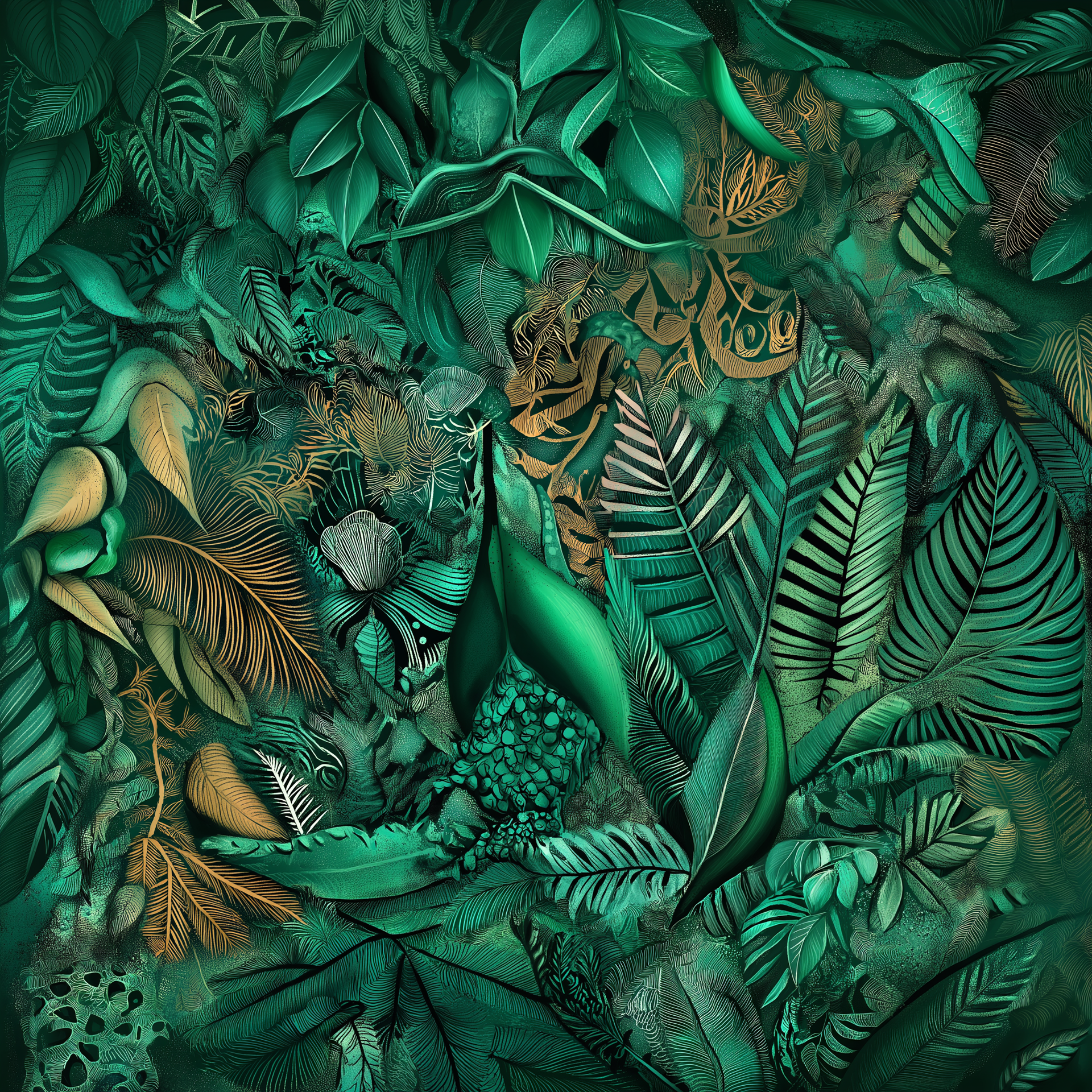 A painting of a skull surrounded by flowers and leaves