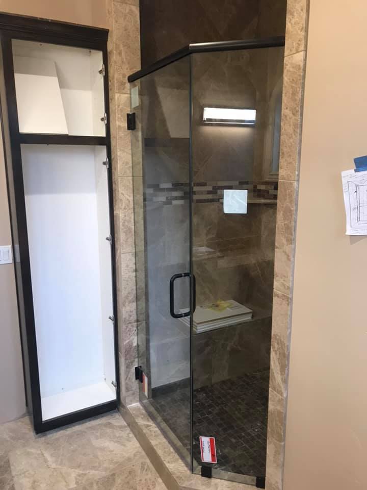 shower glass doors installed