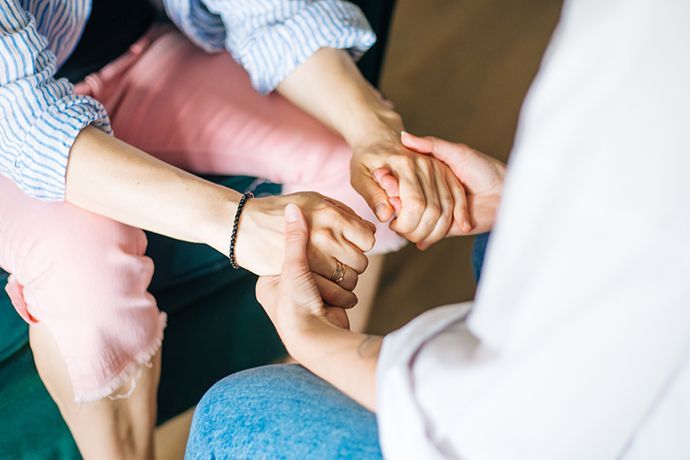 Woman Holding Hands During Therapy Session — Los Angeles, CA — Janet Zavala Coaching