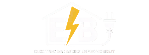 Logo with a yellow lightning bolt inside of a house shape. Text 