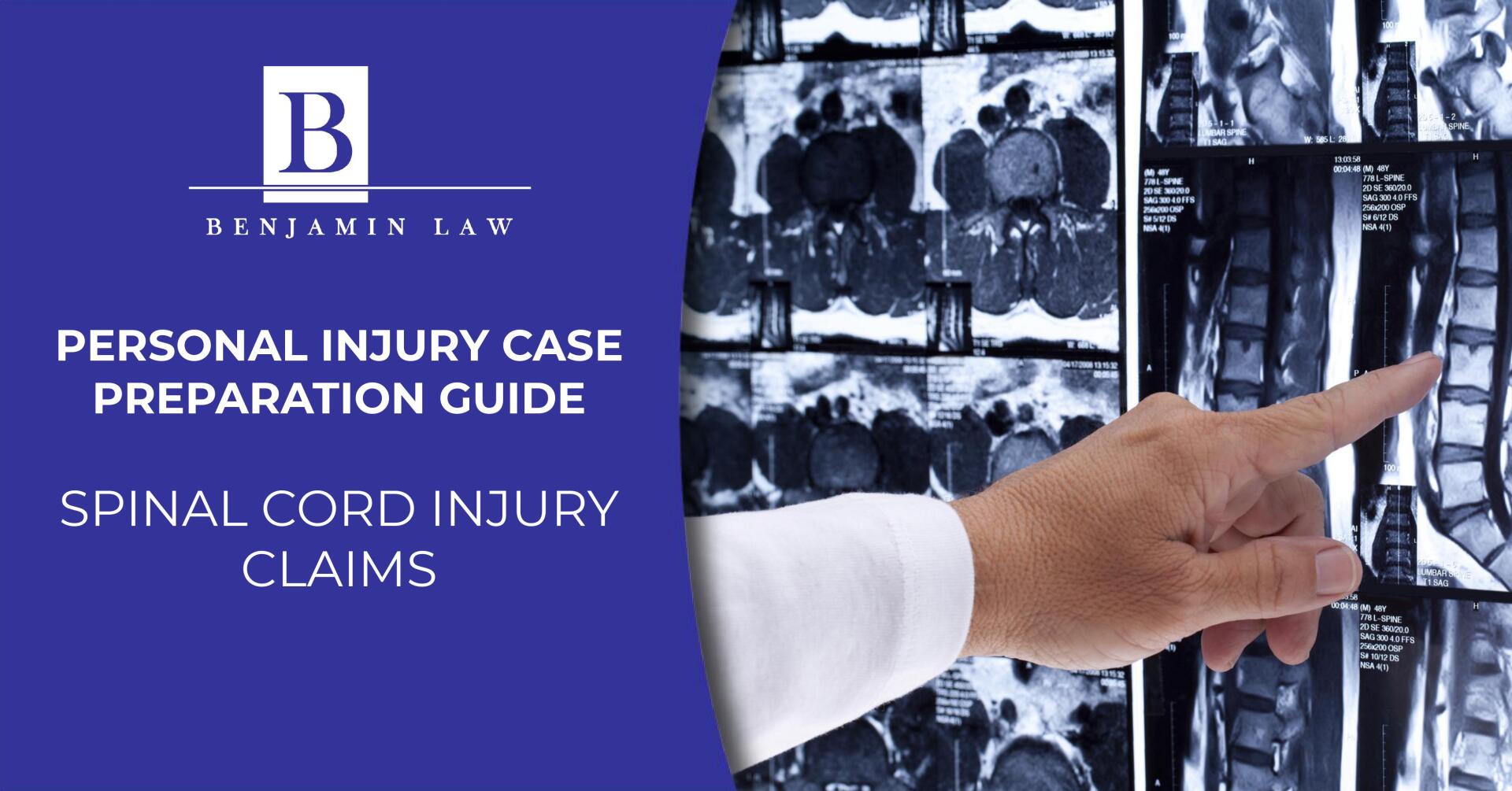 A person pointing at a spinal cord injury case preparation guide