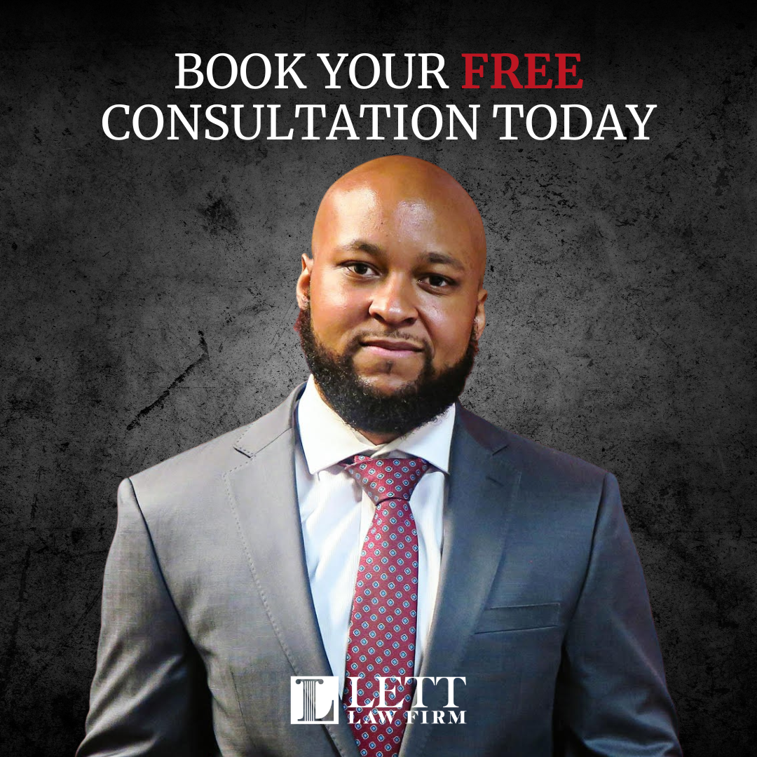 A man in a suit and tie is standing in front of a sign that says book your free consultation today