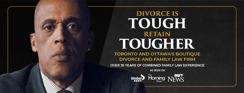 A man in a suit and tie is on a poster that says divorce is tough retain tougher