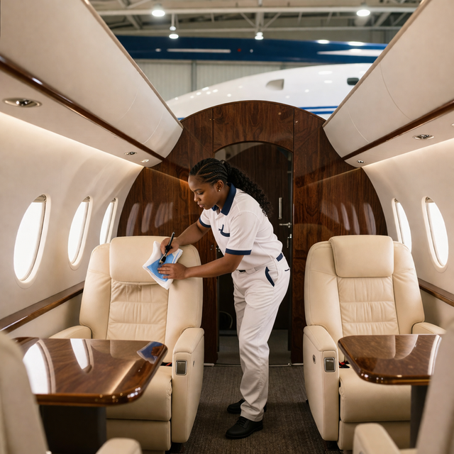 UTD Naija Airline - Cleaning a luxury jet seat