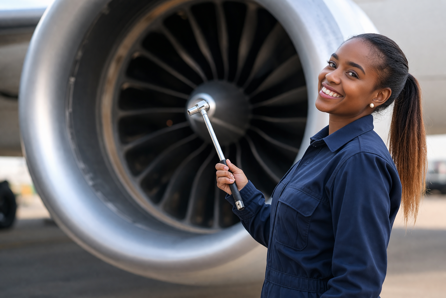 UTD Naija Airline - Mechanic Near Jet Engine