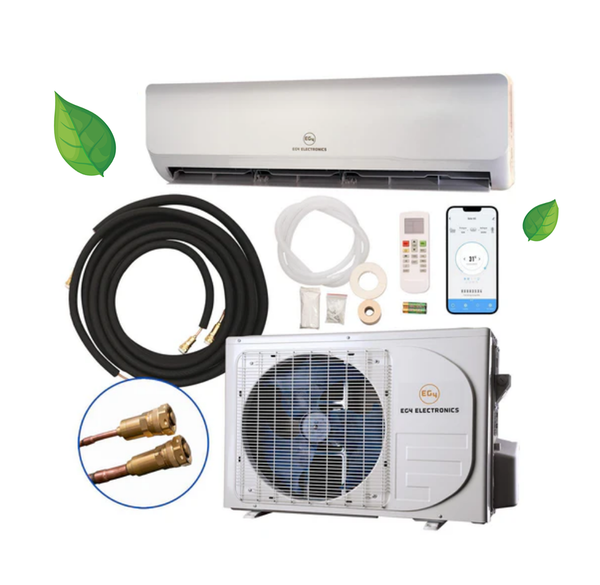 A picture of an air conditioner with a remote control