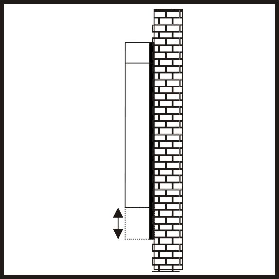 Un dessin en noir et blanc d'un mur de briques avec un panneau dessus.
