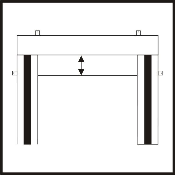 Un dessin en noir et blanc d'une porte avec des mesures dessus.