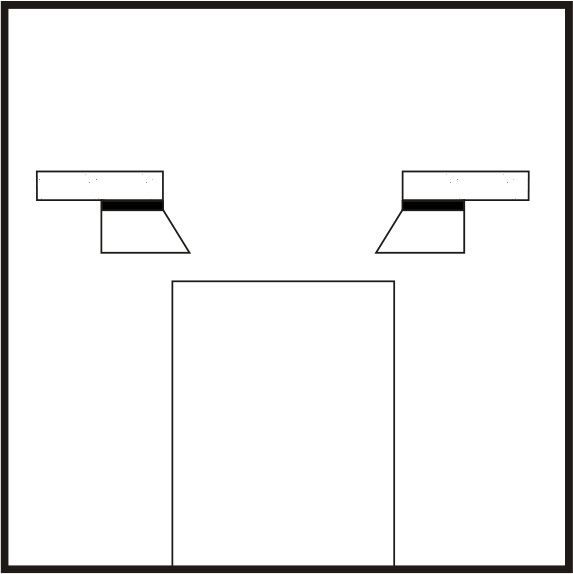 Un dessin en noir et blanc d'un visage en pleurs avec deux carrés.