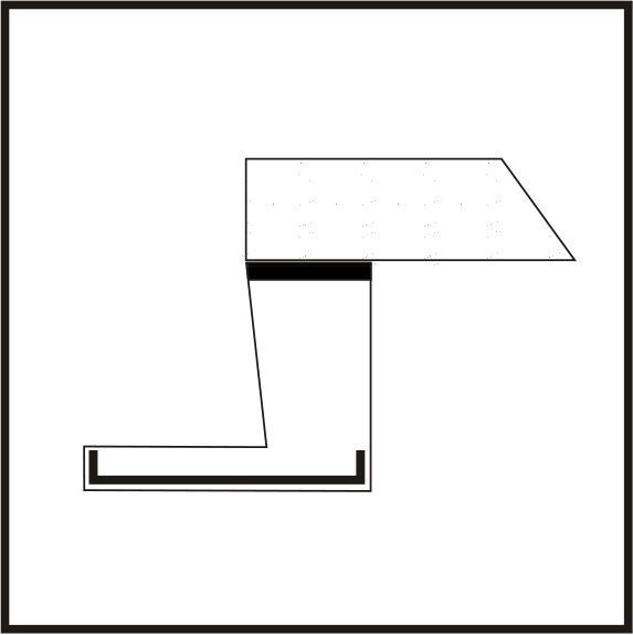 Un dessin en noir et blanc d'un toit avec une gouttière.
