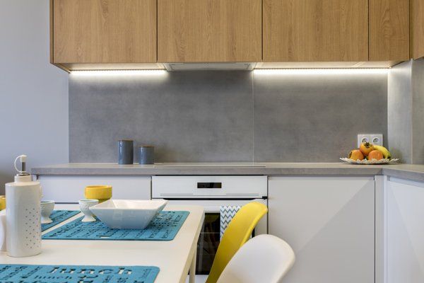 kitchen with LED lighting
