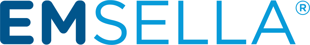 The blue EMSELLA logo with a registered trademark symbol.