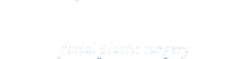 Logo for Dr. Danish facial plastic surgery, green text with a profile silhouette within the