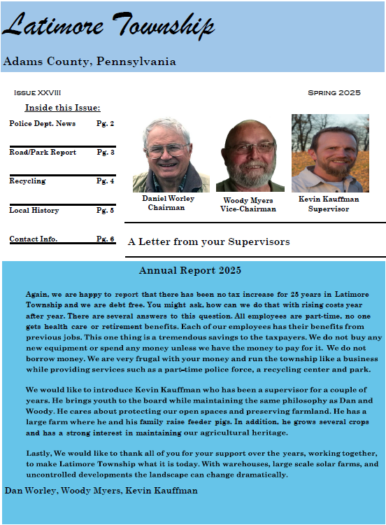 Newsletter XXVIII - Latimore Township