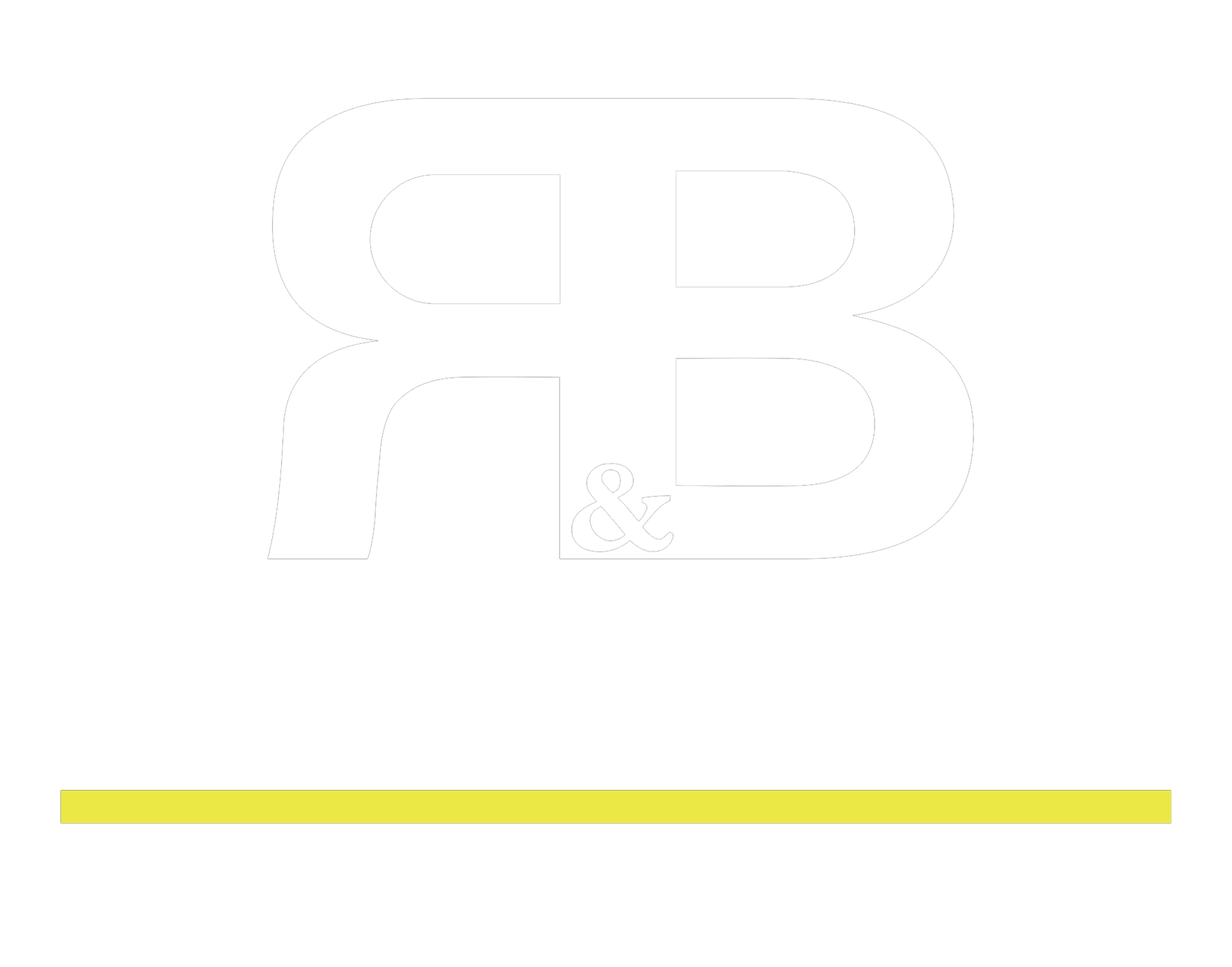 Faint white “FB” logo above a thin yellow horizontal line on a white background