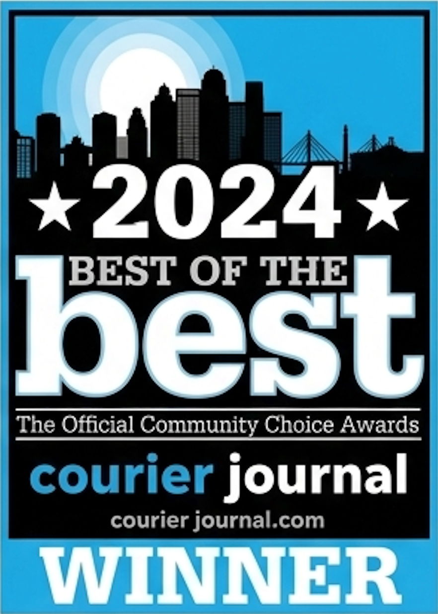 2024 Best of the Best Courier Journal award badge in blue, black, and white with “WINNER” text