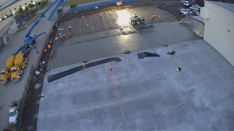 concrete work at night