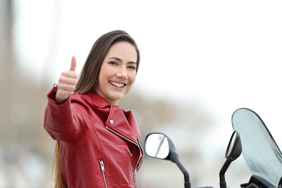 Motorcyclist Looking at Camera with Thumb-up — Fort Smith, AR — ASAP Insurance