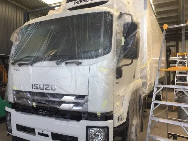 paint repairs on white truck vehicle
