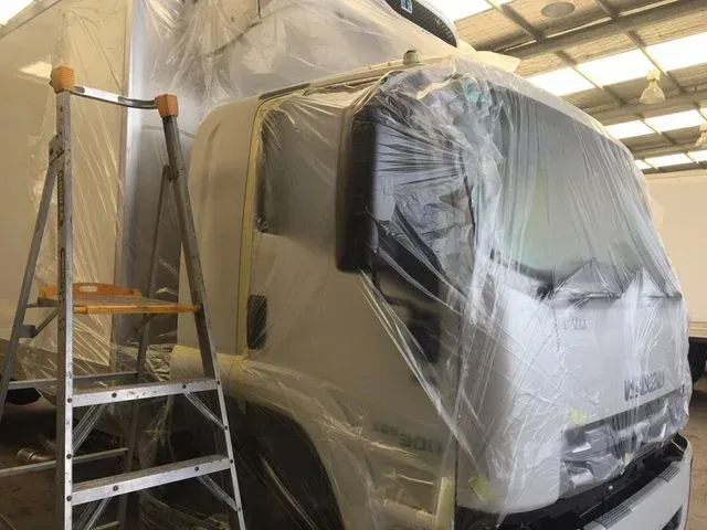 paint repairs on white truck 2