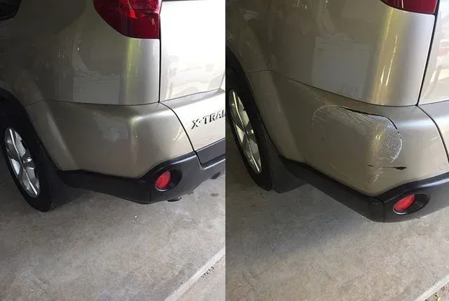 rear before and after repairs