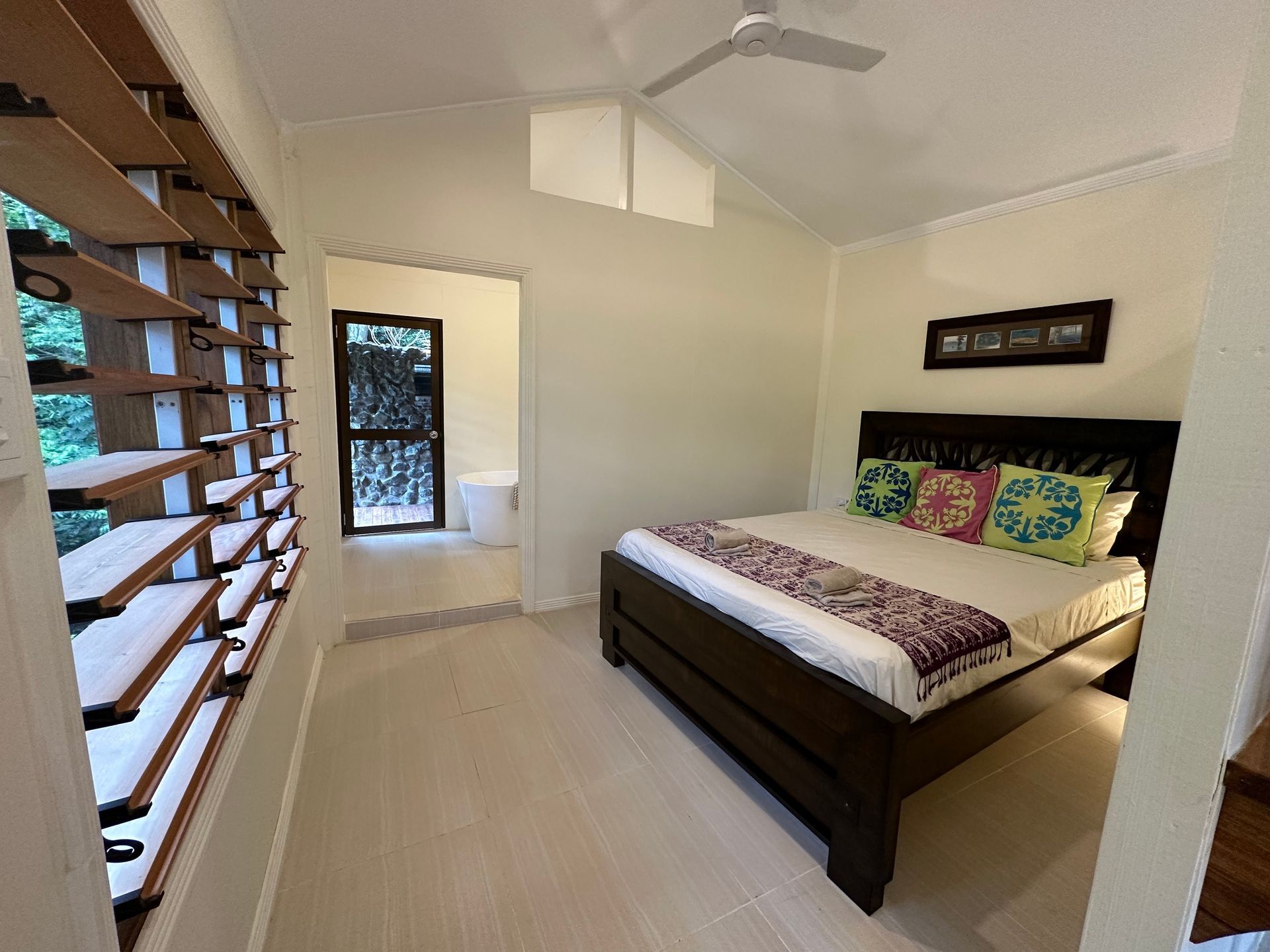 The bedroom at Latui Loft in Savusavu