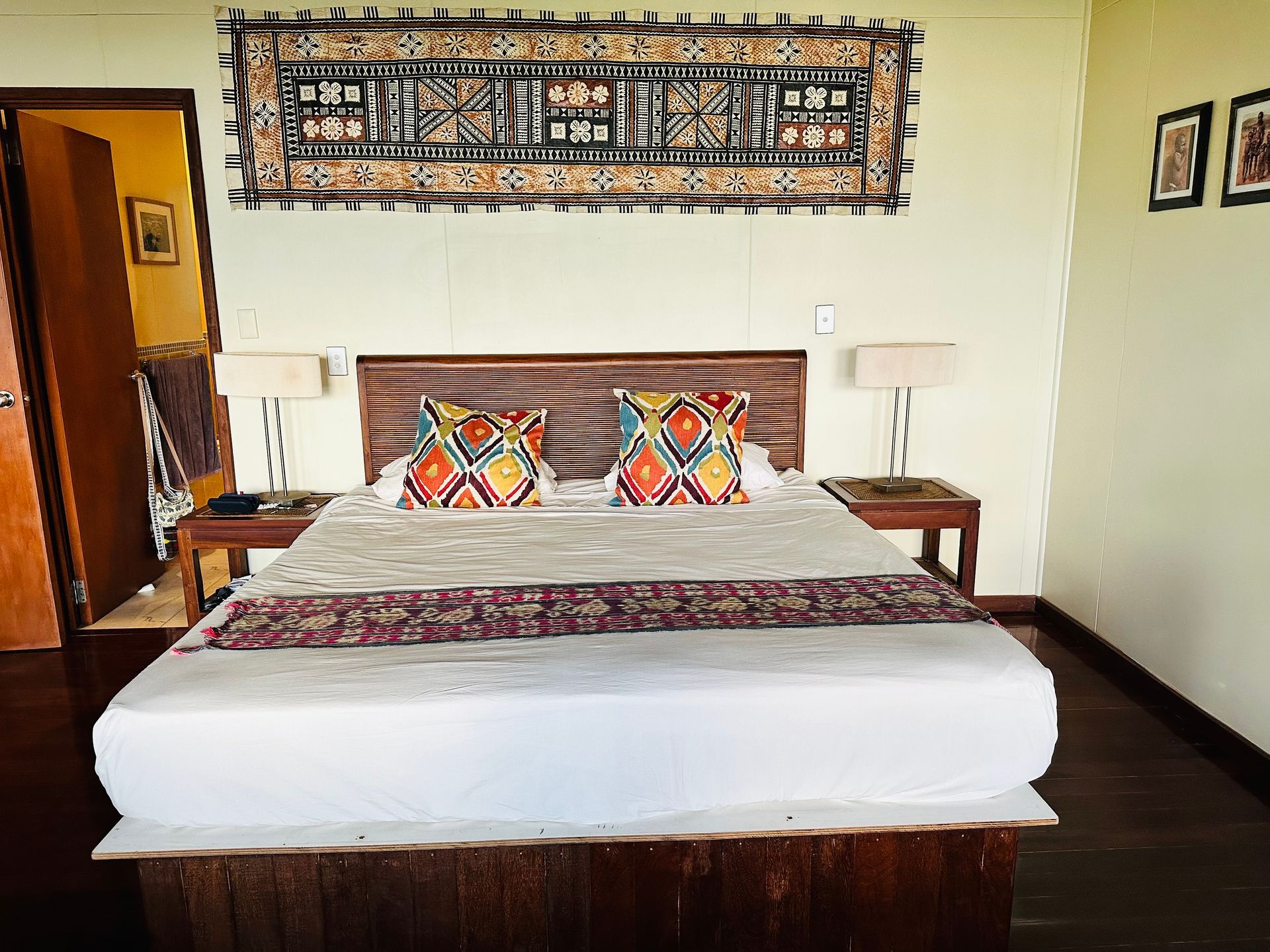 The double bedroom at the Latui Lodge in Fiji 